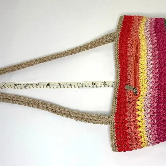 The Sak Crochet Shoulder Bag Handbag Purse Multi Color Rainbow - Picture 11 of 11